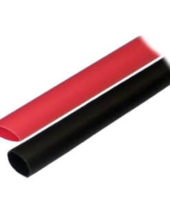 Ancor Adhesive Lined Heat Shrink Tubing (ALT) - 1/2" x 3" - 2-Pack - Black/Red