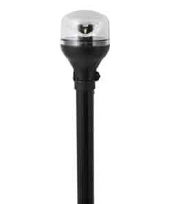 Attwood LightArmor All-Around Light - 12" Black Pole - Black Horizontal Composite Base w/Adapter