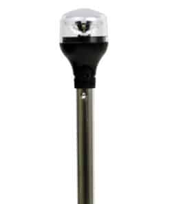 Attwood LightArmor Plug-In All-Around Light - 20" Aluminum Pole - Black Horizontal Composite Base w/Adapter