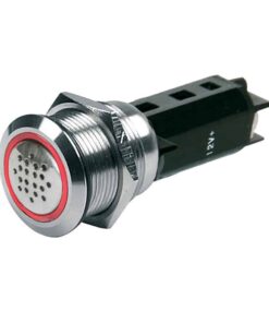 BEP 12V Buzzer w/Red LED Warning Light - Stainless Steel