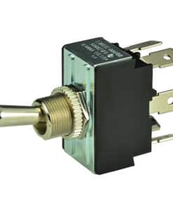 BEP DPDT Chrome Plated Toggle Switch - ON/OFF/(ON)