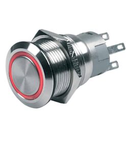 BEP Push-Button Switch 12V Latching On/Off - Red LED