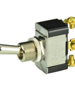 BEP SPDT Chrome Plated Toggle Switch - ON/OFF/(ON)