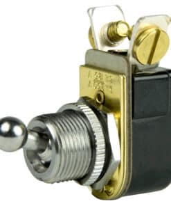 BEP SPST Chrome Plated Toggle Switch - 3/8" Ball Handle - OFF/ON