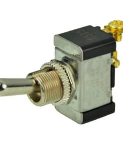 BEP SPST Chrome Plated Toggle Switch -OFF/(ON)