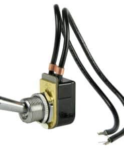 BEP SPST Chrome Plated Toggle Switch Wire Leads - ON/OFF