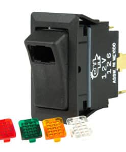 BEP SPST Rocker Switch - 1-LED w/4-Colored Covers - 12V/24V - ON/OFF