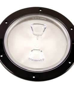 Beckson  6" Clear Center Screw-Out Deck Plate - Black