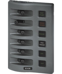 Blue Sea 4306 WeatherDeck Water Resistant Fuse Panel - 6 Position - Grey