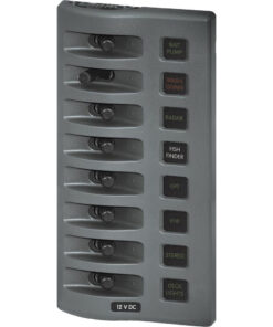 Blue Sea 4308 WeatherDeck Water Resistant Fuse Panel - 8 Position - Grey