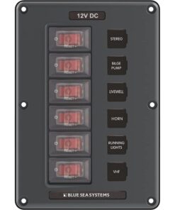 Blue Sea 4322 Circuit Breaker Switch Panel 6 Position - Gray