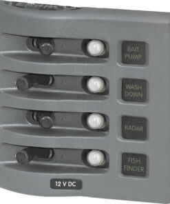 Blue Sea 4374 WeatherDeck Water Resistant Circuit Breaker Panel - 4 Position - Grey