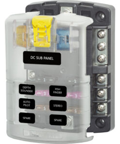 Blue Sea 5025 ST Blade Fuse Block w/Cover - 6 Circuit w/Negative Bus