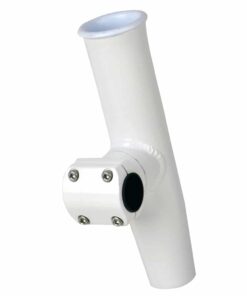 C.E. Smith Adjustable Mid Mount Rod Holder - 7/8" or 1" OD - White Powder Coat Aluminum w/Sleeve & Hex Key