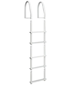 Dock Edge Fixed 5 Step Ladder Bight White Galvalume