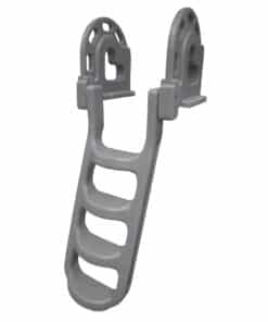 Dock Edge Stand-Off Flip-Up Polyethylene Roto Molded 4-Step Dock Ladder - Grey