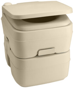 Dometic 965 Portable Toilet w/Mounting Brackets- 5 Gallon - Parchment