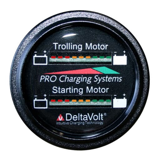 Dual Pro Battery Fuel Gauge - Marine Dual Read Battery Monitor - 12V System - 15' Battery Cable