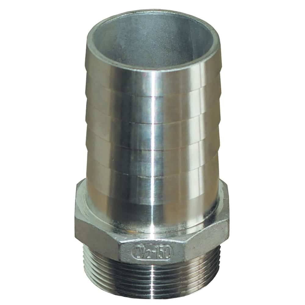 GROCO 1-1/2"" NPT x 1-1/2" ID Stainless Steel Pipe to Hose Straight Fitting