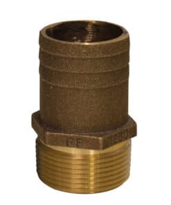 GROCO 1-1/2" NPT x 1-3/4" Bronze Full Flow Pipe to Hose Straight Fitting