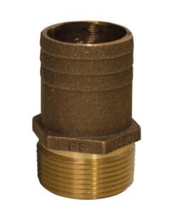GROCO 1-1/4" NPT x 1-1/2" Bronze Full Flow Pipe to Hose Straight Fitting