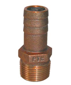 GROCO 1-1/4" NPT x 1-1/4" ID Bronze Pipe to Hose Straight Fitting
