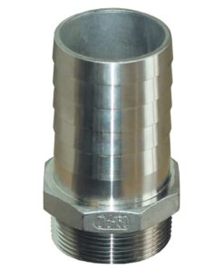 GROCO 1" NPT x 1" ID Stainless Steel Pipe to Hose Straight Fitting