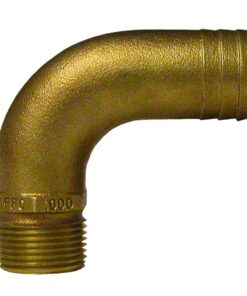 GROCO 1/2" NPT x 3/4" ID Bronze Full Flow 90° Elbow Pipe to Hose Fitting