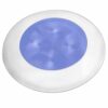 Hella Marine Blue LED Round Courtesy Lamp - White Bezel - 24V