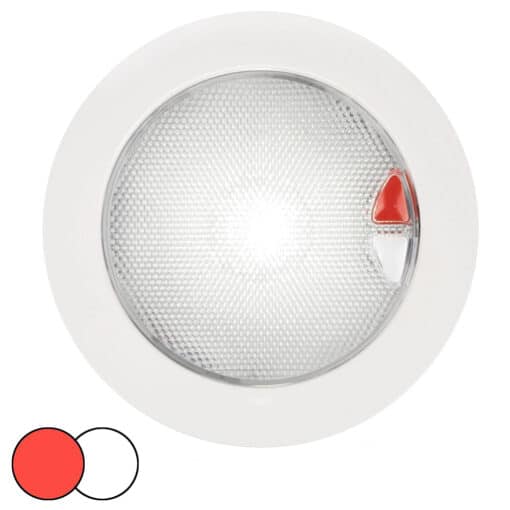 Hella Marine EuroLED 150 Recessed Surface Mount Touch Lamp - Red/White LED - White Plastic Rim