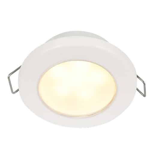 Hella Marine EuroLED 75 3" Round Spring Mount Down Light - Warm White LED - White Plastic Rim - 24V