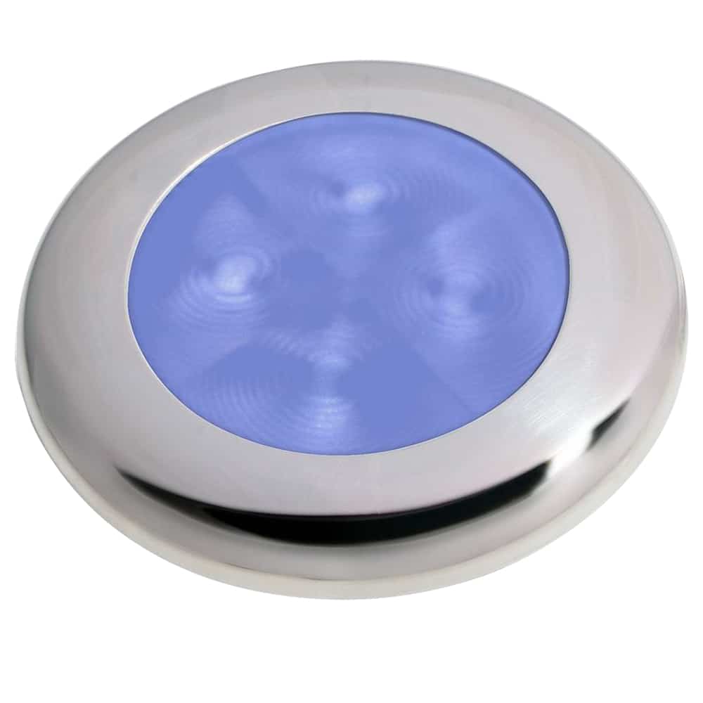Hella Marine Polished Stainless Steel Rim LED Courtesy Lamp - Blue
