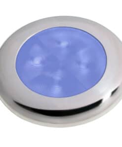 Hella Marine Slim Line LED 'Enhanced Brightness' Round Courtesy Lamp - Blue LED - Stainless Steel Bezel - 12V