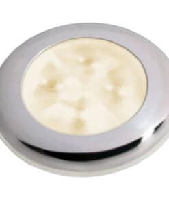 Hella Marine Slim Line LED 'Enhanced Brightness' Round Courtesy Lamp - Warm White LED - Stainless Steel Bezel - 12V