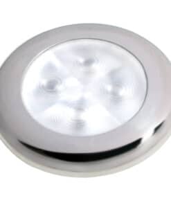 Hella Marine Slim Line LED 'Enhanced Brightness' Round Courtesy Lamp - White LED - Stainless Steel Bezel - 12V
