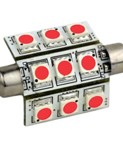 Lunasea Pointed Festoon 9 LED Light Bulb - 42mm - Red