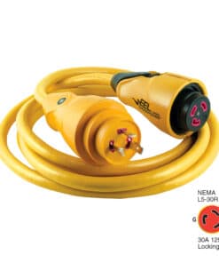 Marinco CS30-12 EEL 30A 125V Shore Power Cordset - 12' - Yellow