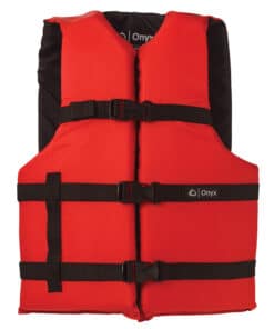 Onyx Nylon General Purpose Life Jacket - Adult Universal - Red