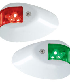 Perko LED Side Lights - Red/Green - 12V - White Epoxy Coated Housing