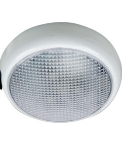 Perko Round Surface Mount LED Dome Light - White Powder Coat - w/ Switch