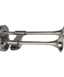 Schmitt & Ongaro Deluxe All-Stainless Shorty Dual Trumpet Horn - 12V