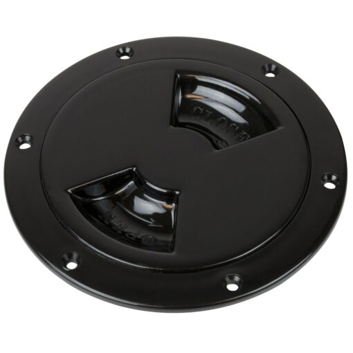 Sea-Dog Quarter-Turn Smooth Deck Plate w/Internal Collar - Black - 6"