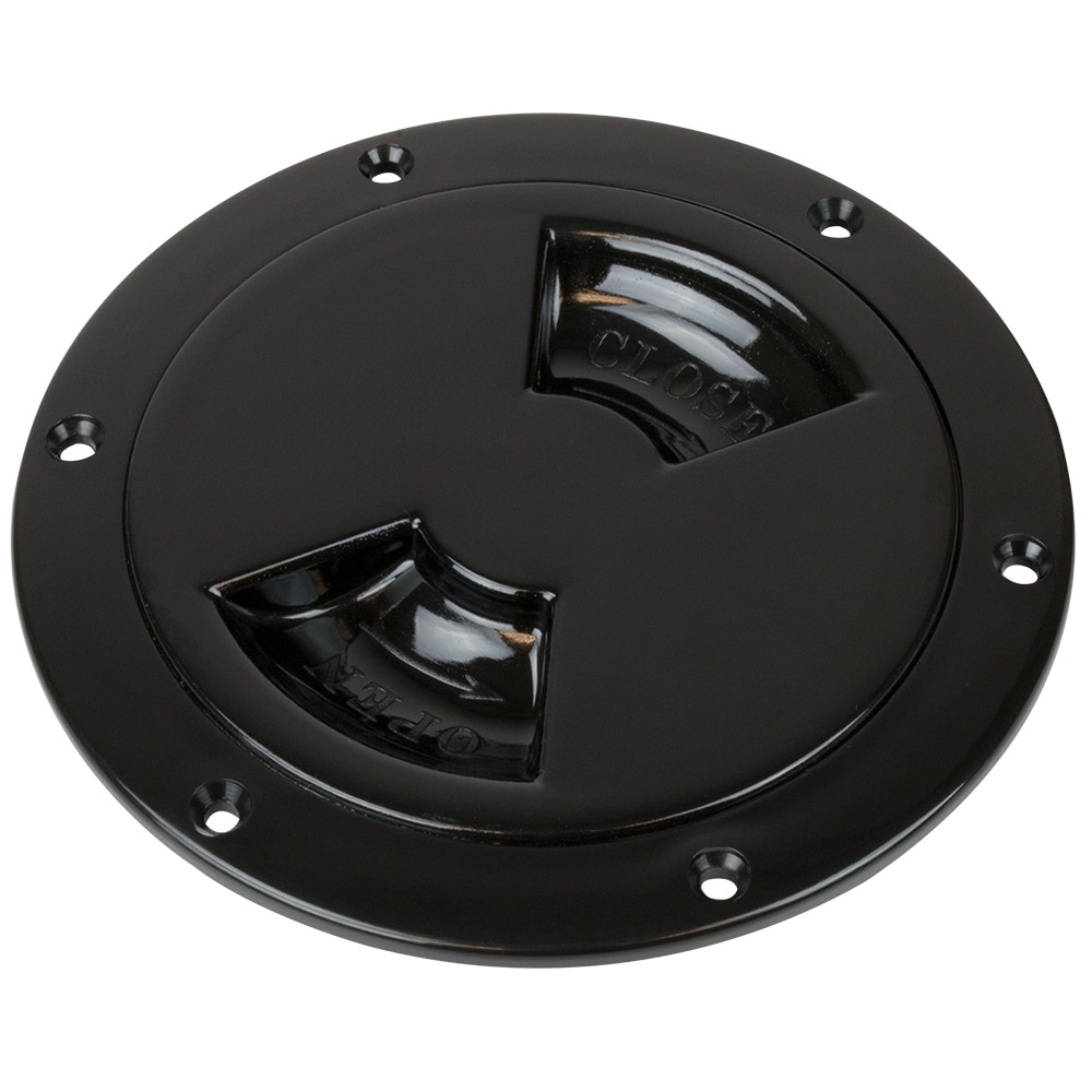 Sea-Dog Quarter-Turn Smooth Deck Plate w/Internal Collar - Black - 8"