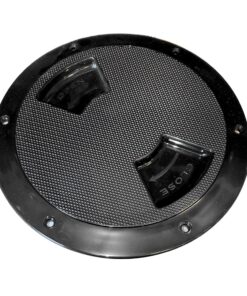 Sea-Dog Quarter-Turn Textured Deck Plate w/Internal Collar - Black - 5"