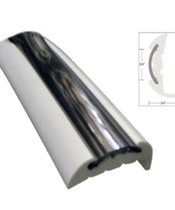 TACO Semi-Rigid Rub Rail Kit - White w/Flex Chrome Insert - 70'