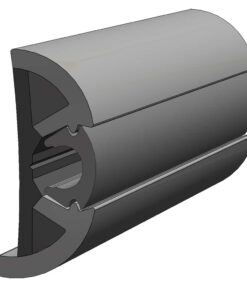 TACO SuproFlex Rub Rail Kit Gray w/Gray Insert - 2"H x 1.2"W x 80'L