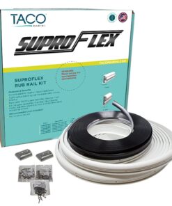 TACO SuproFlex Rub Rail Kit - White w/Flex Chrome Insert - 2"H x 31/32"W x 80'L
