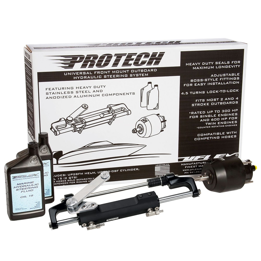Uflex PROTECH 1.1 Front Mount OB Hydraulic System - Includes UP28 FM Helm