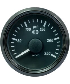VDO SingleViu 52mm (2-1/16") Brake Pressure Gauge - 250 PSI - 0-4.5V