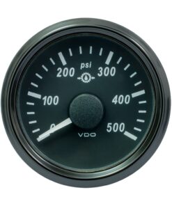 VDO SingleViu 52mm (2-1/16") Gear Pressure Gauge - 500 PSI - 0-4.5V